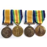 TWO GREAT WAR PAIRS OF MEDALS the first to Pioneer A.G. Miller, Royal Engineers, comprising the