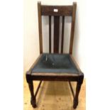 A GREAT WESTERN RAILWAY OAK OFFICE OR WAITING ROOM CHAIR stamped to the underside of the frame '