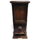 A LONDON & NORTH WESTERN RAILWAY SIGNAL BLOCK INSTRUMENT, 'HARROW' the mahogany case with Up and