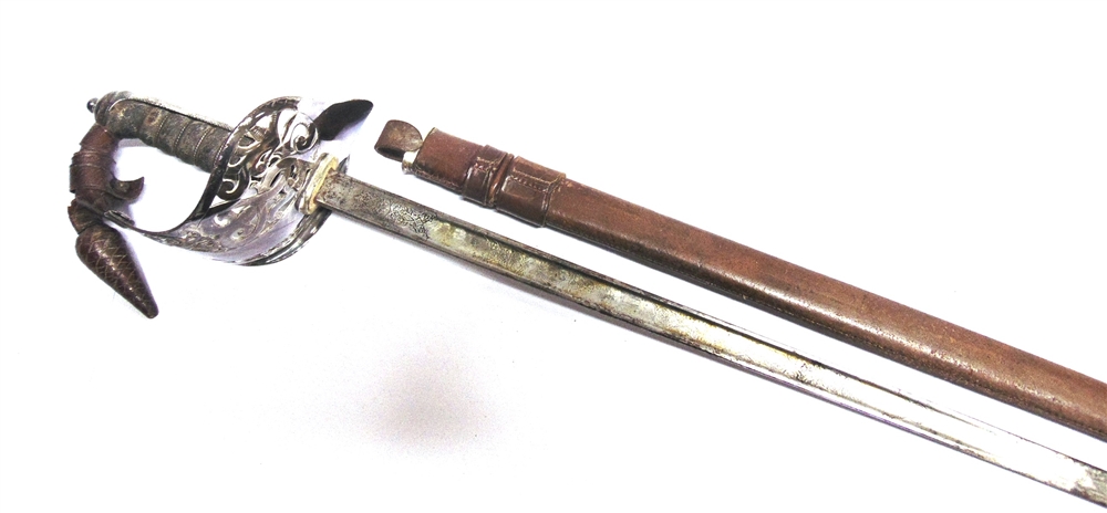 A SECOND WORLD WAR 1897 PATTERN BRITISH INFANTRY OFFICER'S SWORD, EDVII of regulation specification,