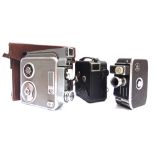 THREE CINE CAMERAS comprising a Bolex Paillard C8SL 8mm cine camera; Meopta Admira 8F 8mm cine