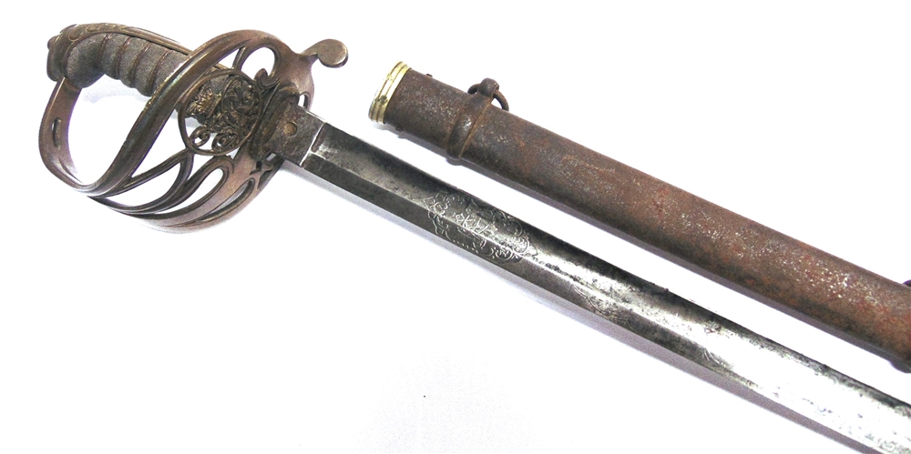 A VICTORIAN 1845 PATTERN INFANTRY OFFICER'S SWORD, BY PARKER & SMITH OF BRIGHTON the 33 inch (