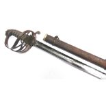 A VICTORIAN 1845 PATTERN INFANTRY OFFICER'S SWORD, BY PARKER & SMITH OF BRIGHTON the 33 inch (