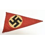 A SECOND WORLD WAR GERMAN N.S.D.A.P. CAR PENNANT of tri-angular form and of multi-piece