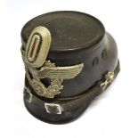 A SECOND WORLD WAR GERMAN 1936 PATTERN POLIZEI SHAKO OR TSCHAKO FOR CITY POLICE OFFICERS (SCHUPO) of
