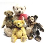 FOUR COLLECTOR'S TEDDY BEARS by Deans (3); and Merrythought (1), the largest 45cm high.