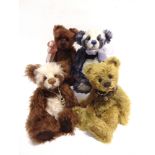 FOUR CHARLIE BEARS ISABELLE COLLECTION TEDDY BEARS the largest 27cm high.