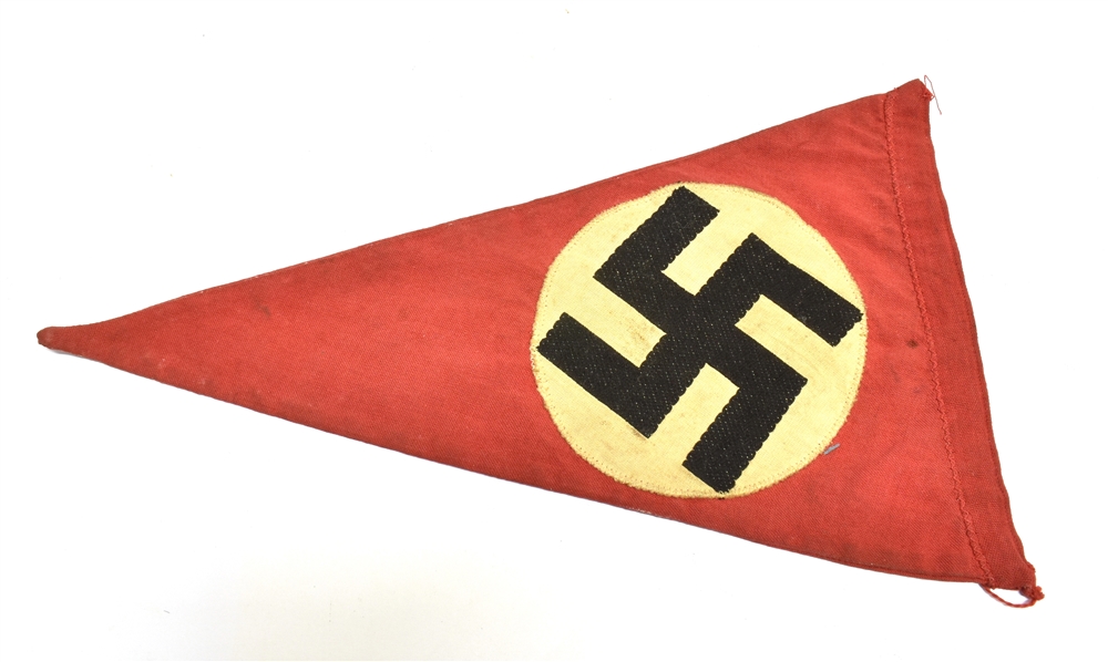 A SECOND WORLD WAR GERMAN N.S.D.A.P. CAR PENNANT of tri-angular form and of multi-piece - Image 2 of 2
