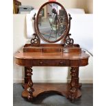 A VICTORIAN MAHOGANY DUCHESSE DRESSING TABLE 122cm wide