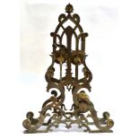 A TWIN FUSEE SKELETON CLOCK FRAME 46cm high