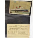 EPHEMERA - SHIPPING & AVIATION Assorted menus, passenger lists and other printed matter, of