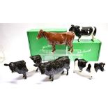 A GROUP OF BESWICK CATTLE: Red Poll Cow (boxed), Black Galloway Cow (boxed), Belted Black
