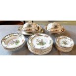 A COPELAND SPODE 'OLD BOW' PART DINNER SERVICE comprising twelve dinner plates, twelve side