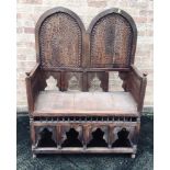 A MOORISH STYLE SETTLE 90cm wide