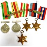 MILITARIA - A SECOND WORLD WAR GROUP OF FIVE MEDALS comprising the 1939-45 Star, Africa Star,