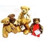 FIVE DEAN'S COLLECTOR'S TEDDY BEARS comprising 'William', Camp Hobson limited edition 17/50; '