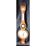 A VICTORIAN MAHOGANY BANJO BAROMETER/HYGROMETER/THERMOMETER the silvered dial inscribed 'SELLMAN ST.