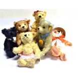 SIX STEIFF COLLECTOR'S TEDDY BEARS comprising 'Sunday's Bear'; 'Monday's Bear'; 'Tuesday's Bear'; '