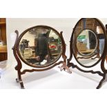 TWO MAHOGANY DRESSING TABLE MIRRORS