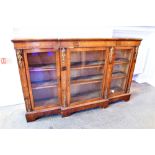 A VICTORIAN GILR METAL MOUNTED BREAKFRONT CHIFFONIER with marquetry inlaid decoration, 167cm wide