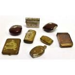 EIGHT ASSORTED VESTA CASES Including yellow and white metal examples