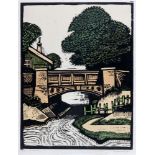 K. BURROWS (20TH CENTURY) 'Bankwater', colour print, limited edition 24/150, signed and dated '[19]