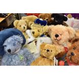 NINE ASSORTED COLLECTOR'S TEDDY BEARS by Hermann (3); Deans (2); and others, the largest 40cm