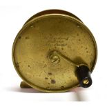 WILLIAM GARDEN OF ABERDEEN 4' BRASS CRANK-WIND TROUT REEL four pillar model, inscribed to the face-