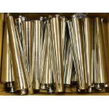 THIRTY STAINLESS STEEL CONICLE SADDLE FLASKS 26cm (30)