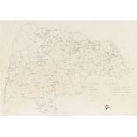 FERNIE COUNTRY: A HUNTING MAP DRAWN IN INK indistinctly signed with initials with a paw mark and