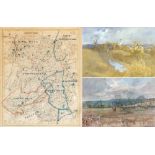 After J. & C. Walker 'A Map of Shopshire, Places of the Meeting of Fox Hounds', coloured lithograph,