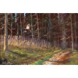 STANLEY ERNEST DOLLIMORE (1915-2001): A COCK PHEASANT IN FLIGHT oil on canvas, signed lower left,