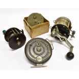 A COLLECTION OF VINTAGE FISHING REELS including a Policansky 30 sea fishing reel, a Penn 85 'Sea