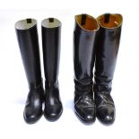 A PAIR OF 'REGENT' BLACK RIDING BOOTS size 3, (unworn) and another pair of 'Regent' boots, size 4