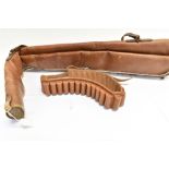 A LEATHER CARTRIDGE BELT and leather gun slip (2)