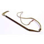 A LADY'S HUNTING WHIP by Swaine, with antler grip, silver collar and plaited leather shaft and