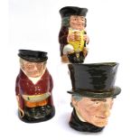 A ROYAL DOULTON 'THE HUNTSMAN' CHARACTER TOBY JUG D6320 with black hat, maroon coat, brown waistcoat