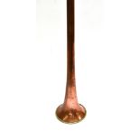 A COPPER AND NICKEL COACHING HORN 119cm long