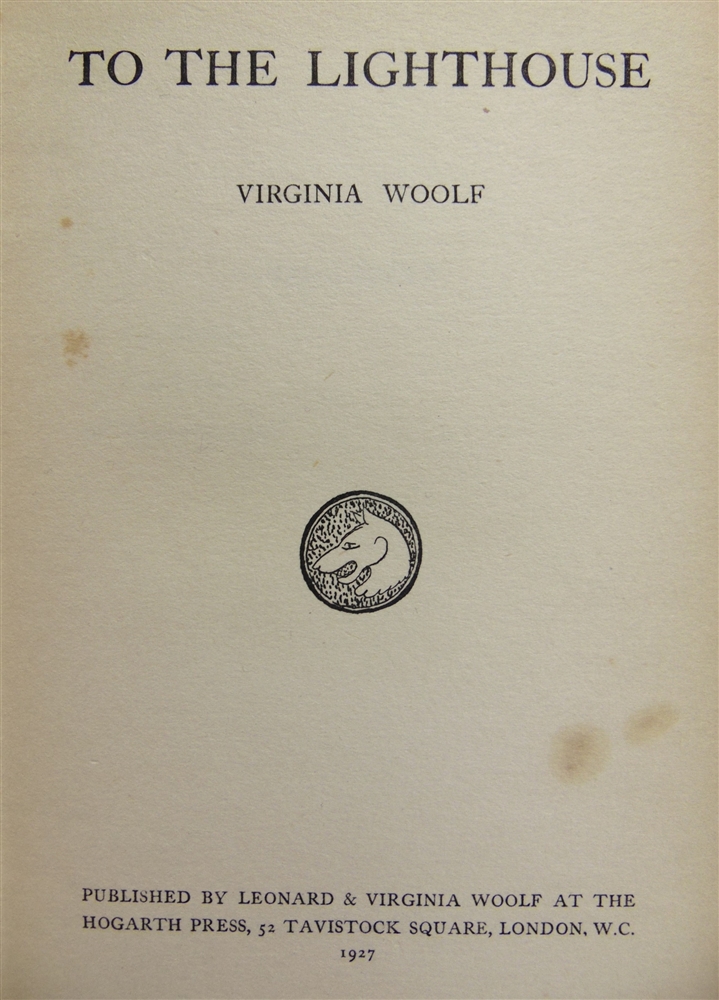 [MODERN FIRST EDITIONS] Woolf, Virginia. To the Lighthouse, first edition, Hogarth Press, London, - Image 2 of 2
