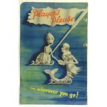 A PLAYER'S NAVY CUT CIGARETTES PRINTED SHOWCARD 'Player's Please - wherever you go!', depicting a