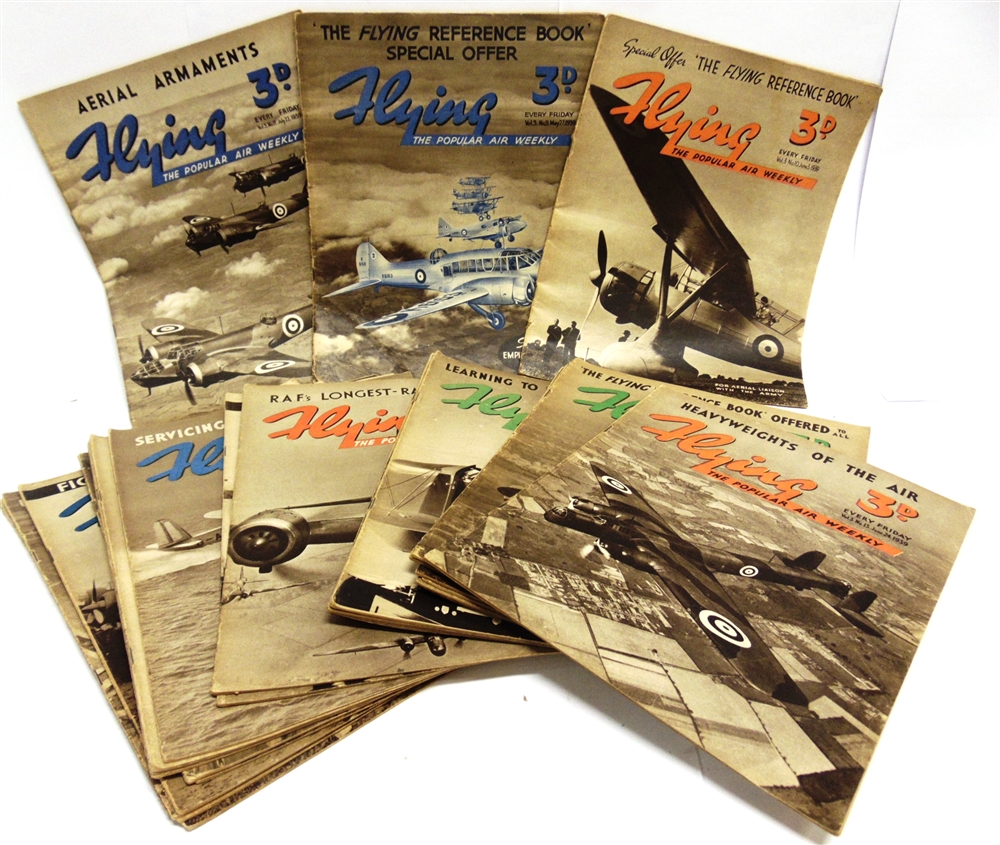 AVIATION - FLYING MAGAZINE Twenty-four issues from 1939 (one with detached cover).