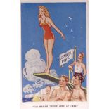 POSTCARDS - COMIC Approximately 120 artist-drawn seaside humour cards, (loose).
