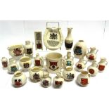 CRESTED CHINA - LONDON & MIDDLESEX Twenty-two pieces of Goss china, with crests for Acton (1);