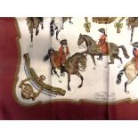 A HERMES SILK SCARF with an equestrian design; together with a further five scarves by Jacqmar,