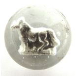 ASSORTED MARBLES 19th century and later, including a sulphide containing a pony, 32mm diameter,