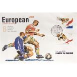 FOOTBALL - A EURO 2004 STAMP COLLECTION comprising a mint block of sixteen Portugal stamps (face