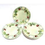 SIX FRENCH MAJOLICA DESSERT PLATES