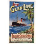 POSTCARDS - SHIPPING A Glen Line artist-drawn poster advertising card.