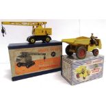 TWO DINKY MODELS comprising a No.571, Coles Mobile Crane, yellow and black, with lighter yellow