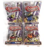 FOUR TOYZONE TOM DANIEL DIECAST MODEL HOT RODS comprising Paddy Wagon; Red Baron; Bad Medicine;